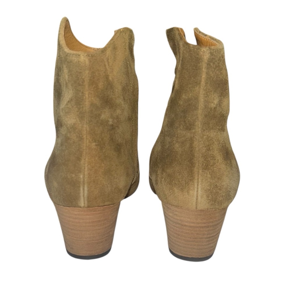 Isabel Marant Dicker Suede Almond Toe Cuban Heel Cowboy Ankle Boots - Picture 6 of 7